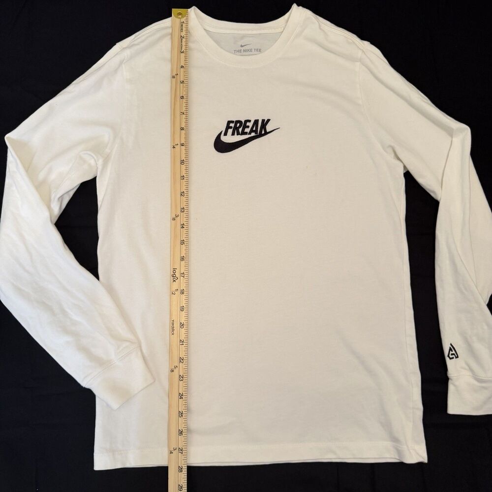 Nike Giannis Antetokounmpo Freak Long Sleeve T-Shirt Mens M White Swoosh - Picture 5 of 10